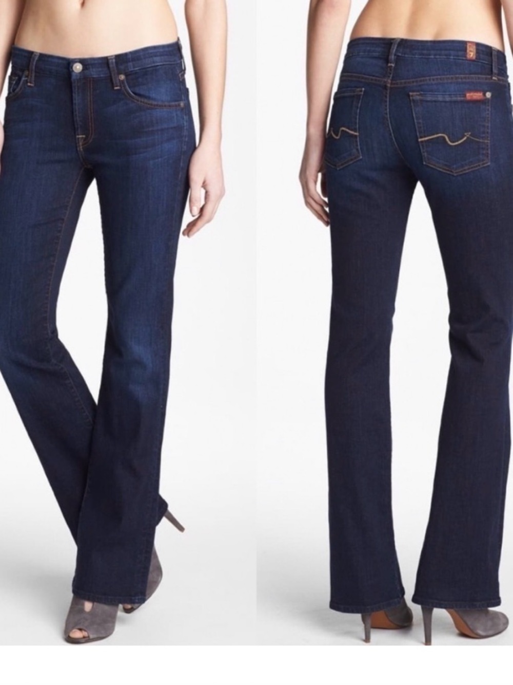 7 For All Mankind Dark Blue Bootcut Jeans